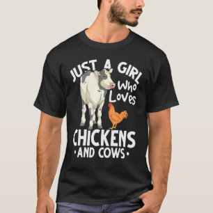 Farm Animal  Girls Farmer Women Farming Cow Chicke T-Shirt