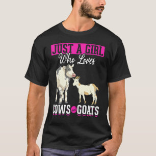 Farm Animal Girls Farmer Women Farming Goat Cow T-Shirt