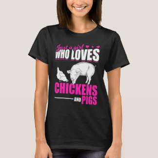 Farm Animal   Girls Farmer Women Farming Pig Chick T-Shirt