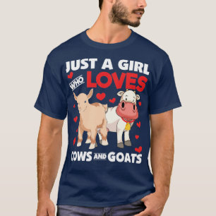Farm Animal Goat Farming Girls Farmer Cute Cow T-Shirt