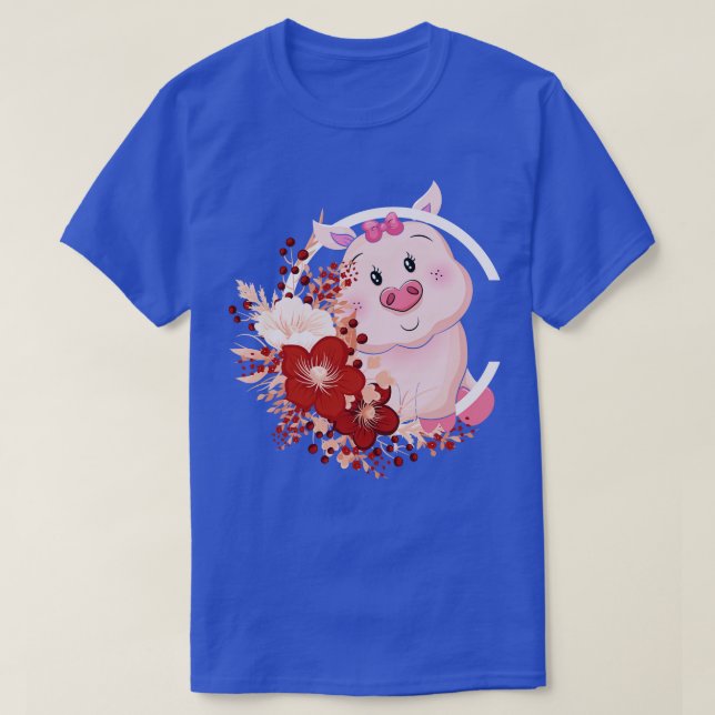 Farm Animal Lover Gift Farmer Cute Animal Pig T-Shirt (Design Front)