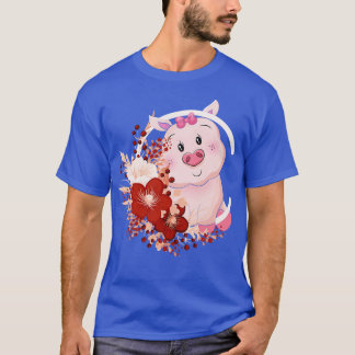 Farm Animal Lover Gift Farmer Cute Animal Pig T-Shirt