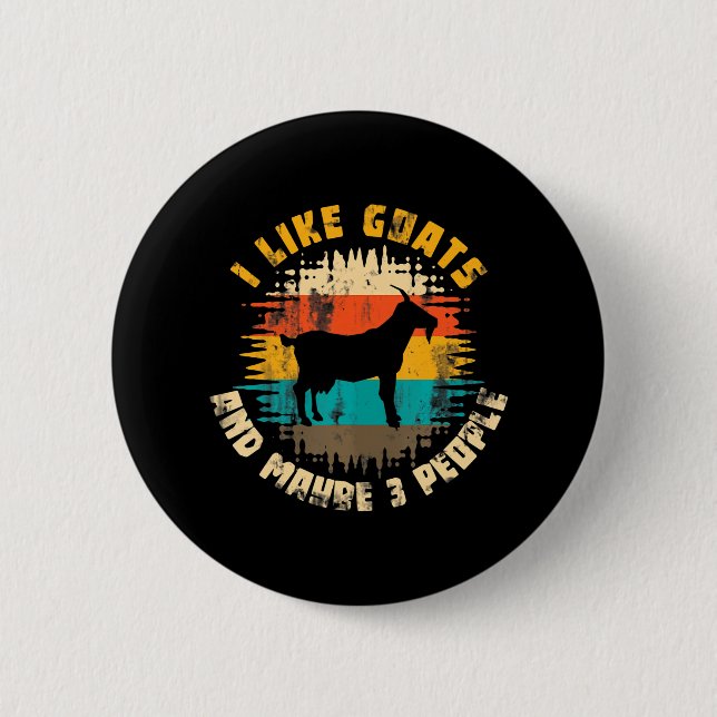 Farm Animal Lover Goat 2 Inch Round Button (Front)