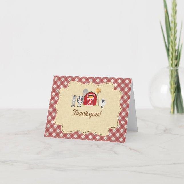 Farm Animal Thank You Card (Front)