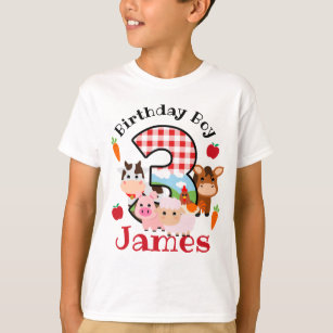 Farm Animal Third Birthday 3rd   Barnyard Birthday T-Shirt