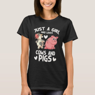 Farm Animal  Women Just A Girl Who Loves Cows And  T-Shirt