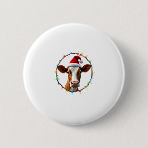 Farm Animal Xmas Pajamas Costume Farmer Christmas 2 Inch Round Button