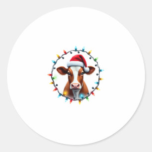 Farm Animal Xmas Pajamas Costume Farmer Christmas  Classic Round Sticker