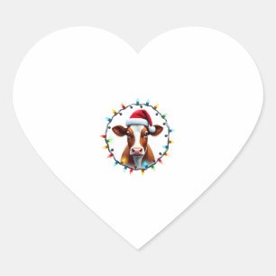 Farm Animal Xmas Pajamas Costume Farmer Christmas  Heart Sticker