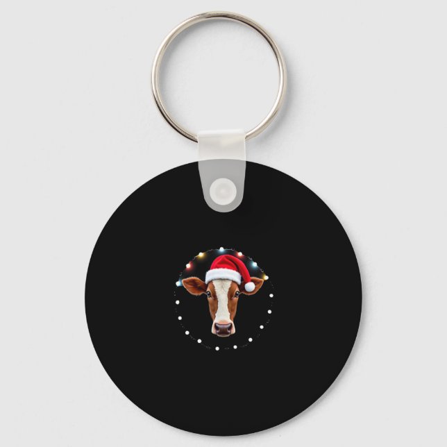 Farm Animal Xmas Pajamas Costume Farmer Christmas  Keychain (Front)