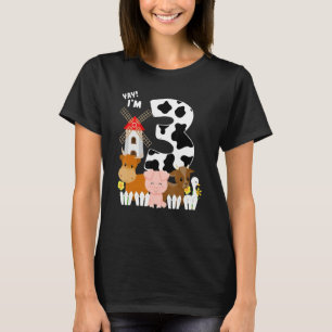 Farm Animals 3 Year Old It's My 3rd Birthday Party T-Shirt