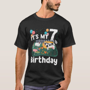 Farm Animals 7Th Birthday Farmer Farming 7 Year Ol T-Shirt