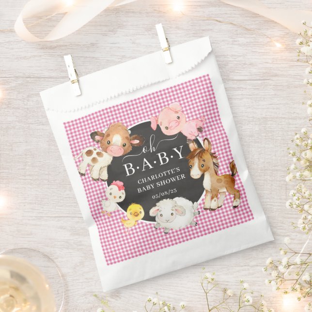 Farm Animals Baby Shower Favour Bag (Clipped)