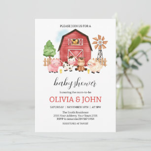 Farm Animals Baby Shower Invitation