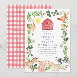 Farm Animals Baby Shower Invitation