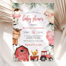 Farm Animals Baby Shower Invitation