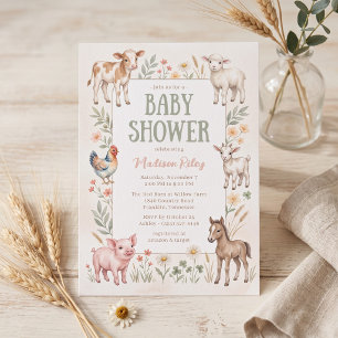 Farm Animals Baby Shower Invitation