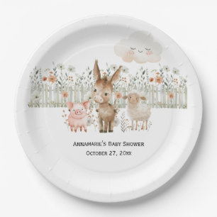 Farm Animals Baby Shower   Paper Plate