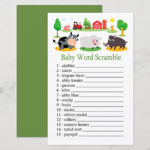 Farm animals Baby word scramble game