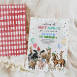 Farm Animals Balloons Barnyard Boys Birthday Party Invitation<br><div class="desc">Let our farm birthday invitation be the messenger that invites your friends and family to join in the farmyard fun. With its irresistible combination of cute animals and colourful balloons,  it captures the spirit of a truly unforgettable celebration.</div>