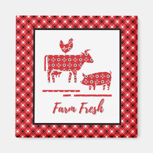 Farm Animals Bandana Print  Magnet