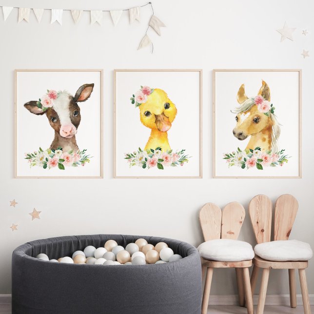 Farm Animals, Barn, Pink Flowers, Girl Nursery (Creator Uploaded)