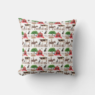 Farm Animals & Barn Throw Pillow