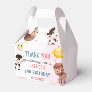 Farm Animals Barnyard Balloon Birthday Party photo Favor Box