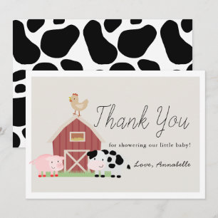 Farm Animals Barnyard Beige Baby Shower  Invitation