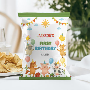 Farm Animals Barnyard Birthday Chip Bag Wrapper