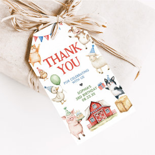 Farm Animals Barnyard Birthday Party Favour Tags
