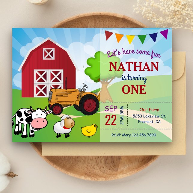 Farm Animals | Barnyard Birthday Party Invitation (Creator Uploaded)