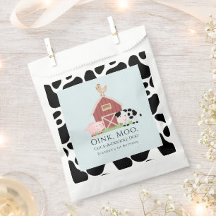 Farm Animals Barnyard Blue Boy Birthday Favour Bag