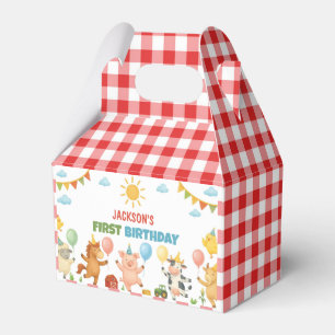 Farm Animals Barnyard Kids Birthday Party Favor Box