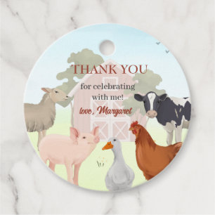 Farm Animals Barnyard Party  Favour Tags