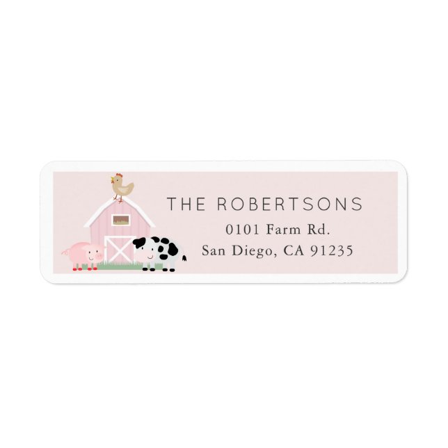 Farm Animals Barnyard Pink (Front)