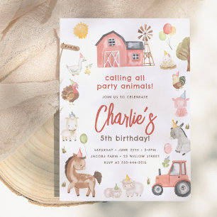 Farm Animals Birthday Invitation