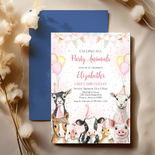 Farm Animals Birthday Invitation
