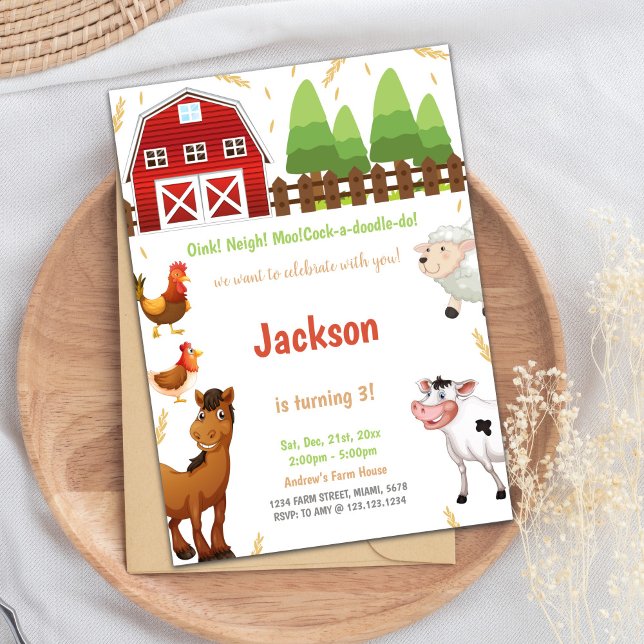 Farm Animals Birthday Invitations (Farm Animals Birthday Invitations)
