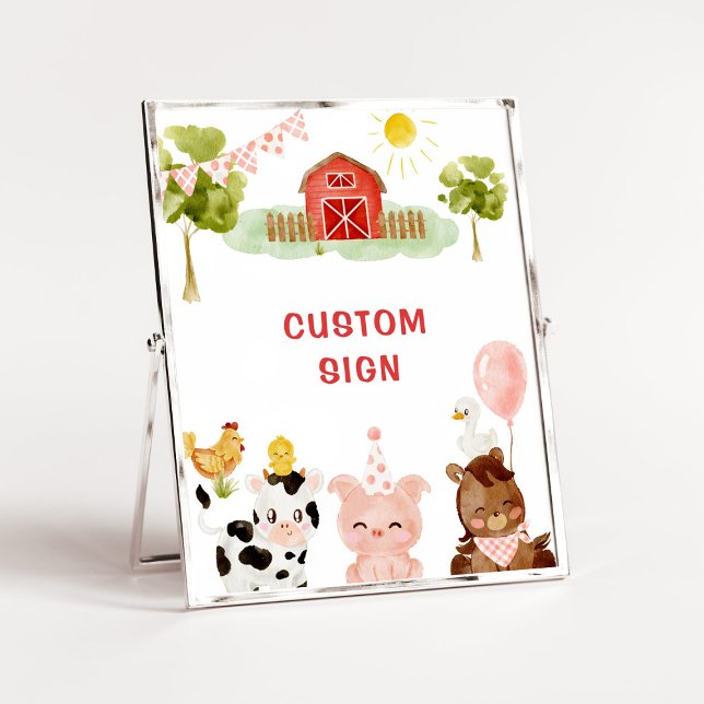 Farm animals birthday party Custom Poster (Creator Uploaded)