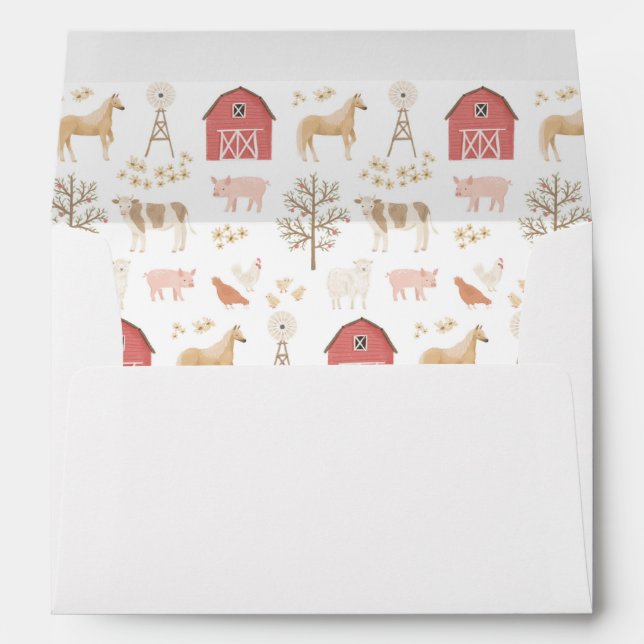 Farm Animals Birthday Party Envelope (Back (Bottom))