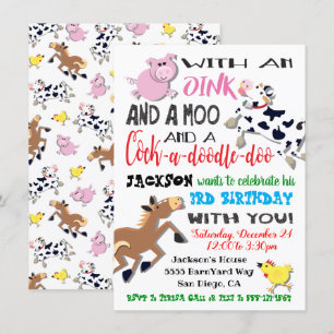 Farm Animals Birthday Party Invitation