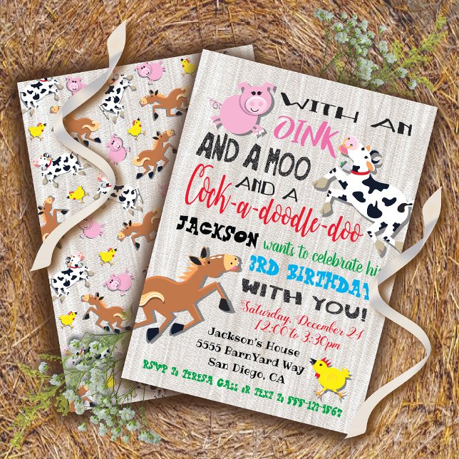 Farm Animals Birthday Party Invitation (Creator Uploaded)