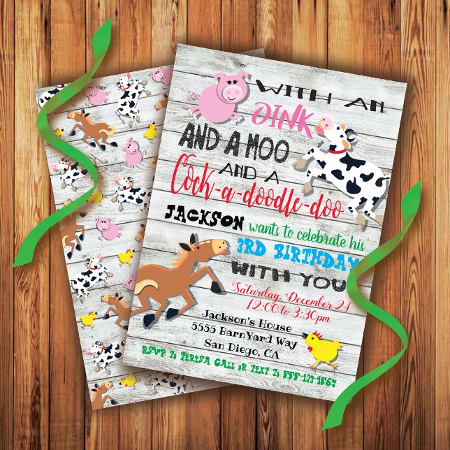 Farm Animals Birthday Party Invitation (Creator Uploaded)