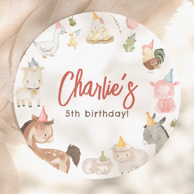 Farm Animals Birthday Party Paper Plate (Creator Uploaded)