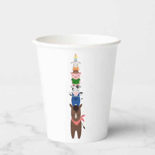 Farm Animals Birthday Personalized Paper Cups (Front)