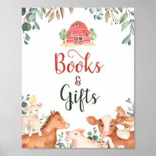 Farm Animals Books and Gifts Sign