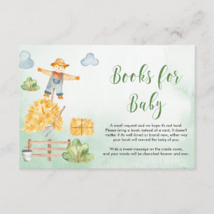 Farm animals boy Baby Shower book request Enclosure Card