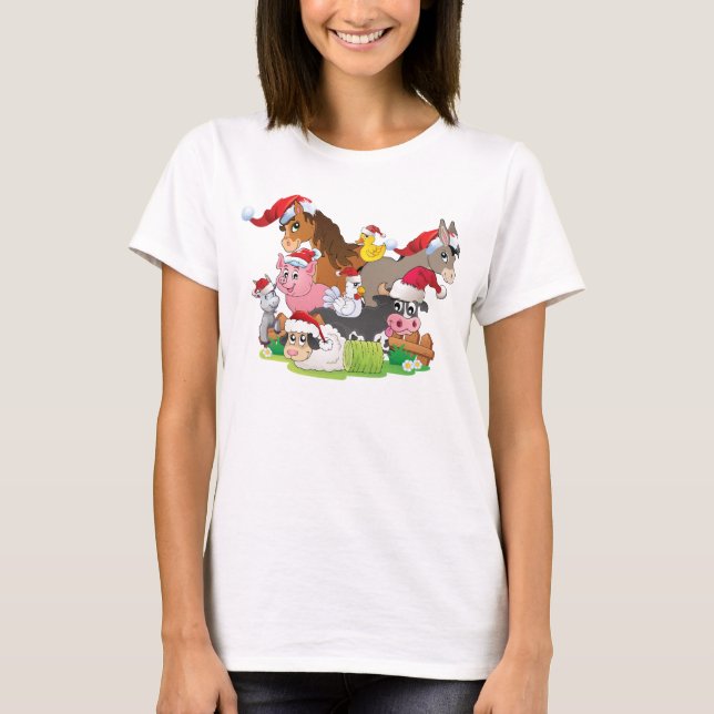 Farm Animals Christmas Sleepshirt T-Shirt (Front)