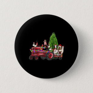 Farm Animals Christmas Xmas Farm Truck Country Far 2 Inch Round Button